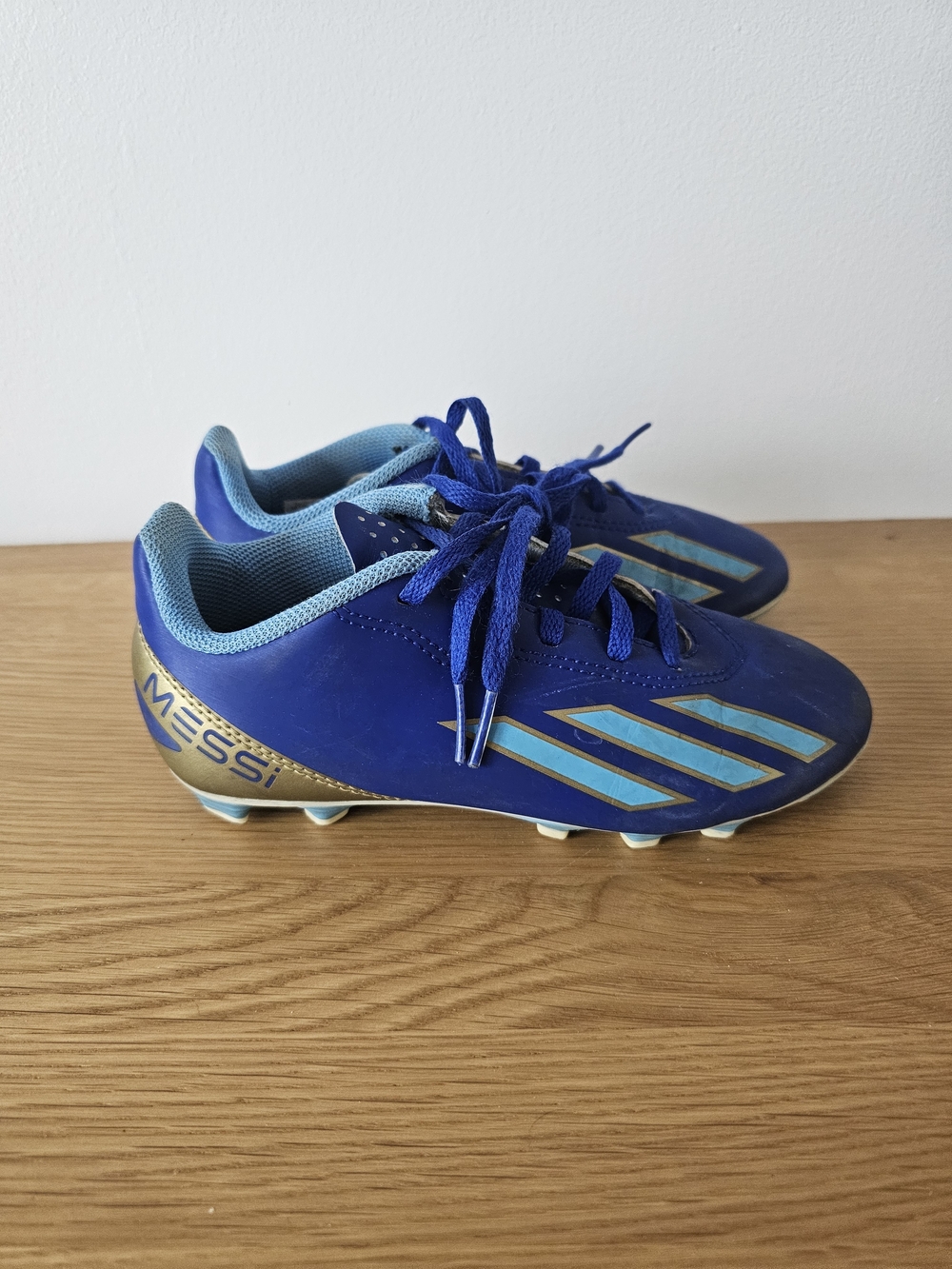adidas Kids Blue Gold Messi Soccer Cleats Size 1 Boy